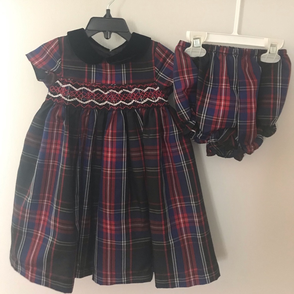 Laura Ashley London Baby Christmas Plaid Dress